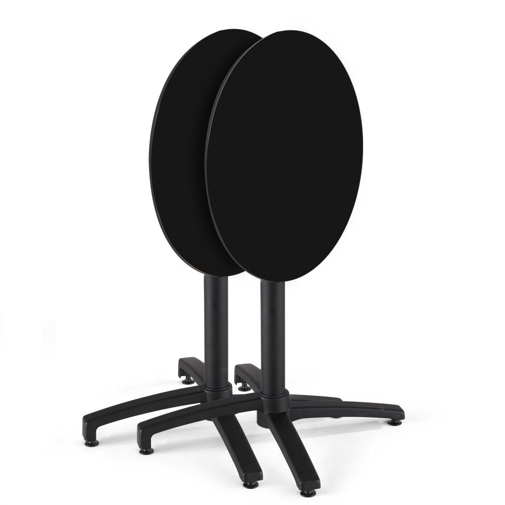 Table bistrot de jardin ronde inclinable 70 cm 4 places noir