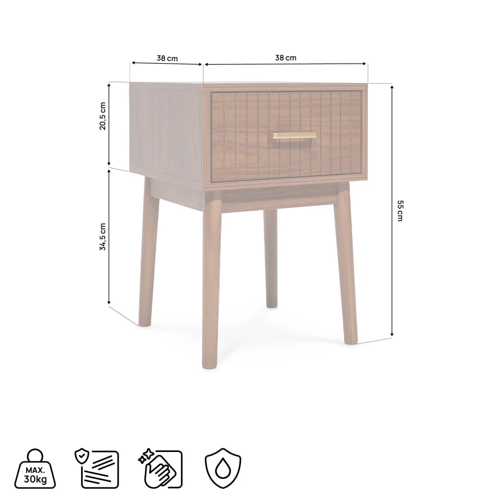 Nachttisch Holz 55 x 45 x 38 cm, Dunkles Holz - Maisons Du Monde