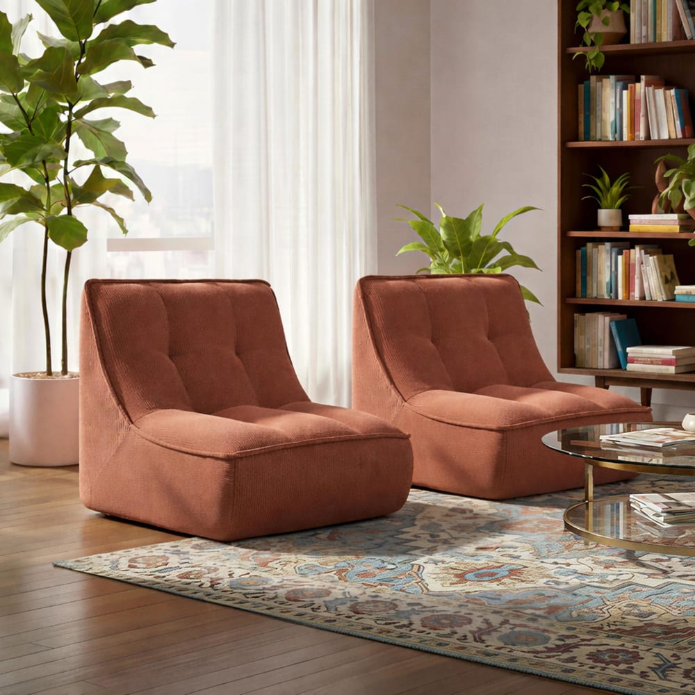 Set aus 2 Stoffsesseln 160 x 90 x 70 cm Terrakotta - Maisons Du