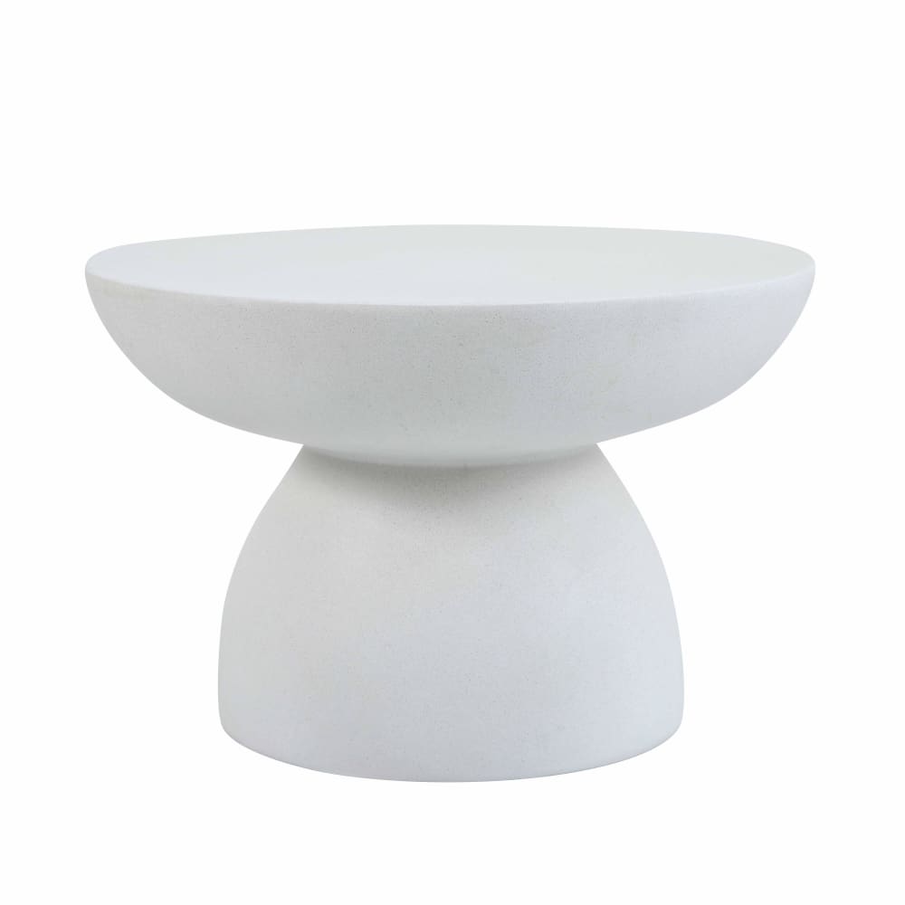 Table basse de jardin ronde diam 60 cm effet béton lisse