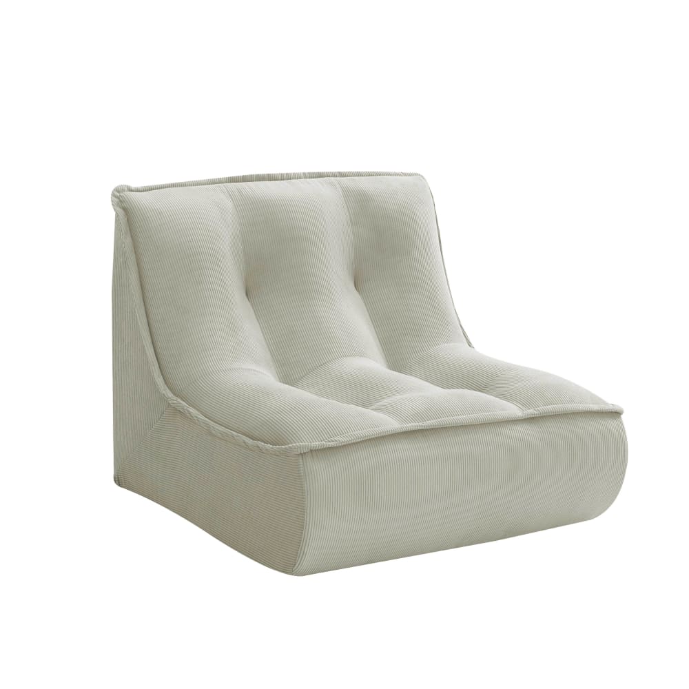 Fauteuil pour canapé modulable en velours côtelé 90 x 80 x 70 cm écru