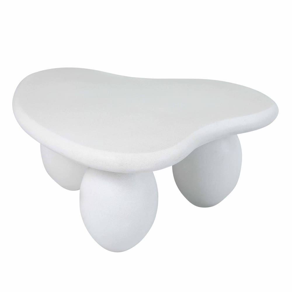 Table basse de jardin design forme organique effet béton lisse