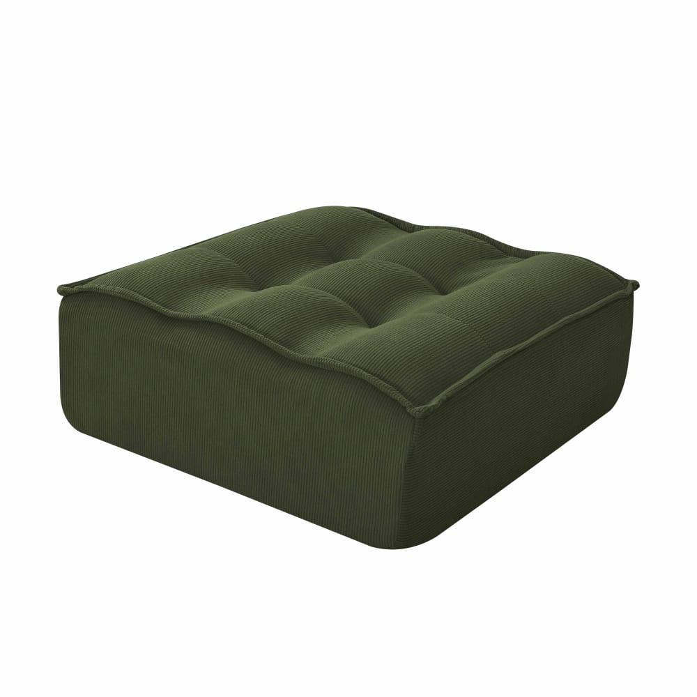 Pouf en velours côtelé - vert