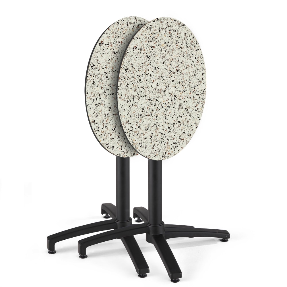 Table bistrot de jardin ronde inclinable 70 cm 4 places terrazzo