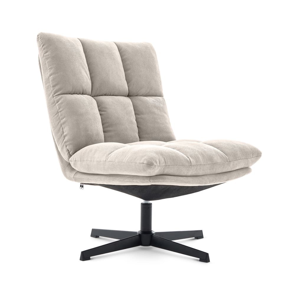 SICAAN Drehsessel Modern Feincord Beige style modern Beige Pes - Polyester