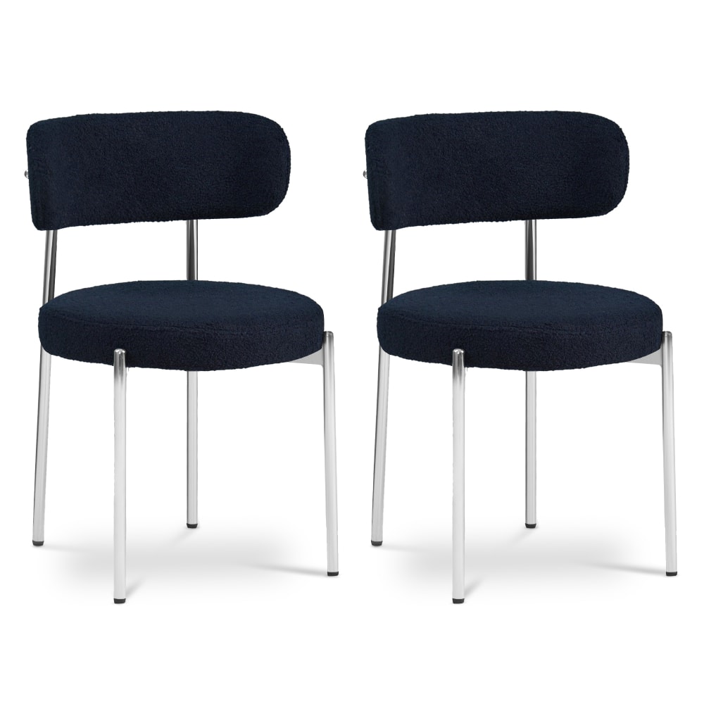 SICAAN Stühle 2er-Set Nova aus Mitternachtsblau frottee 96 x 52 cm Dunkelblau style modern - Pes - Polyester