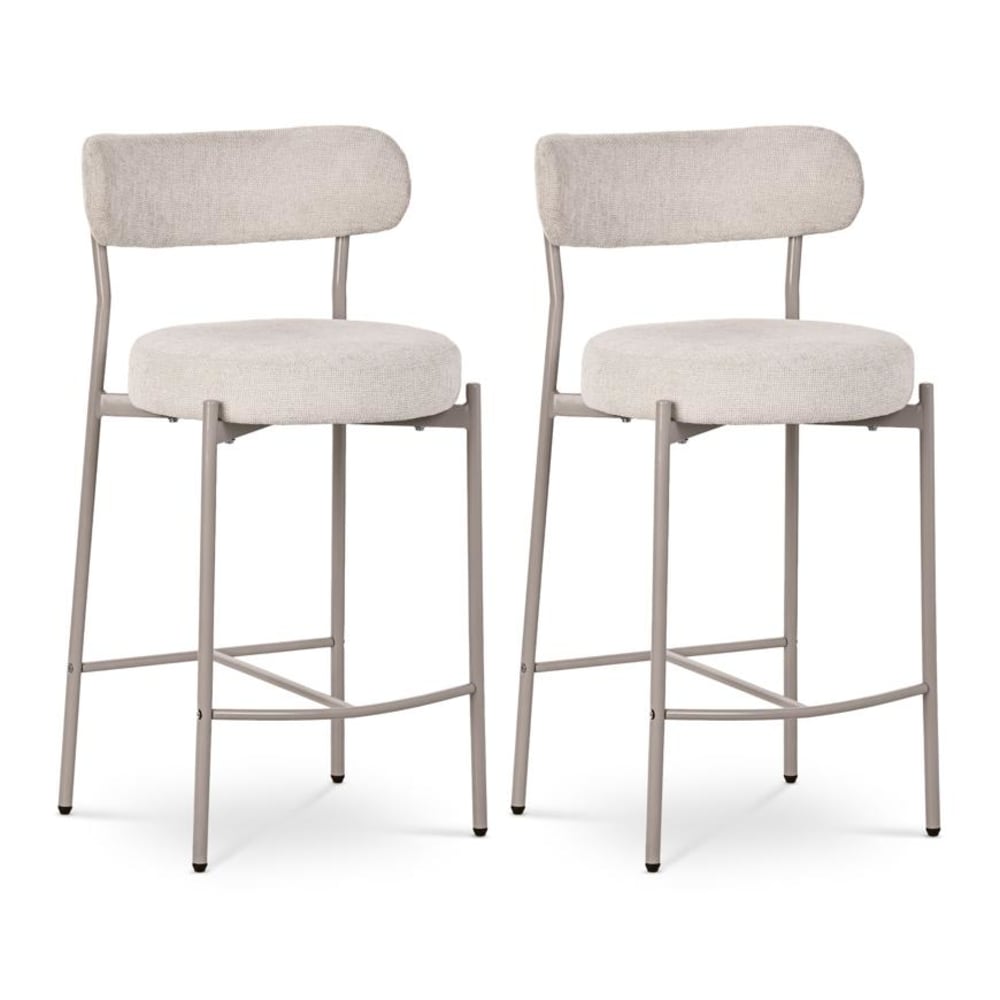 SICAAN 2er-Set Barhocker Modern Chenille Beige style modern Beige Pp - Polypropylen