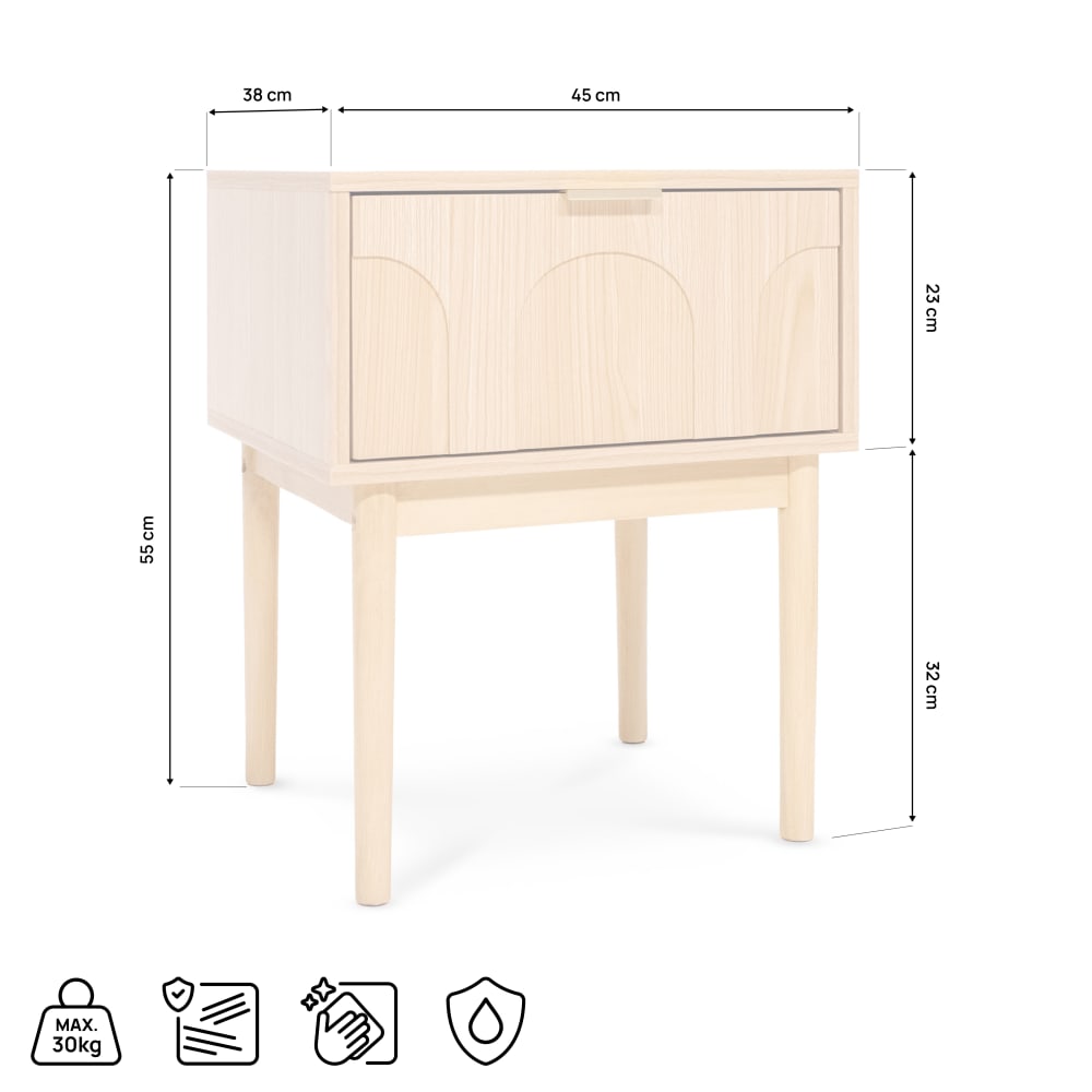 2er-Set Nachttische Skandinavisch Eiche - Maisons Du Monde