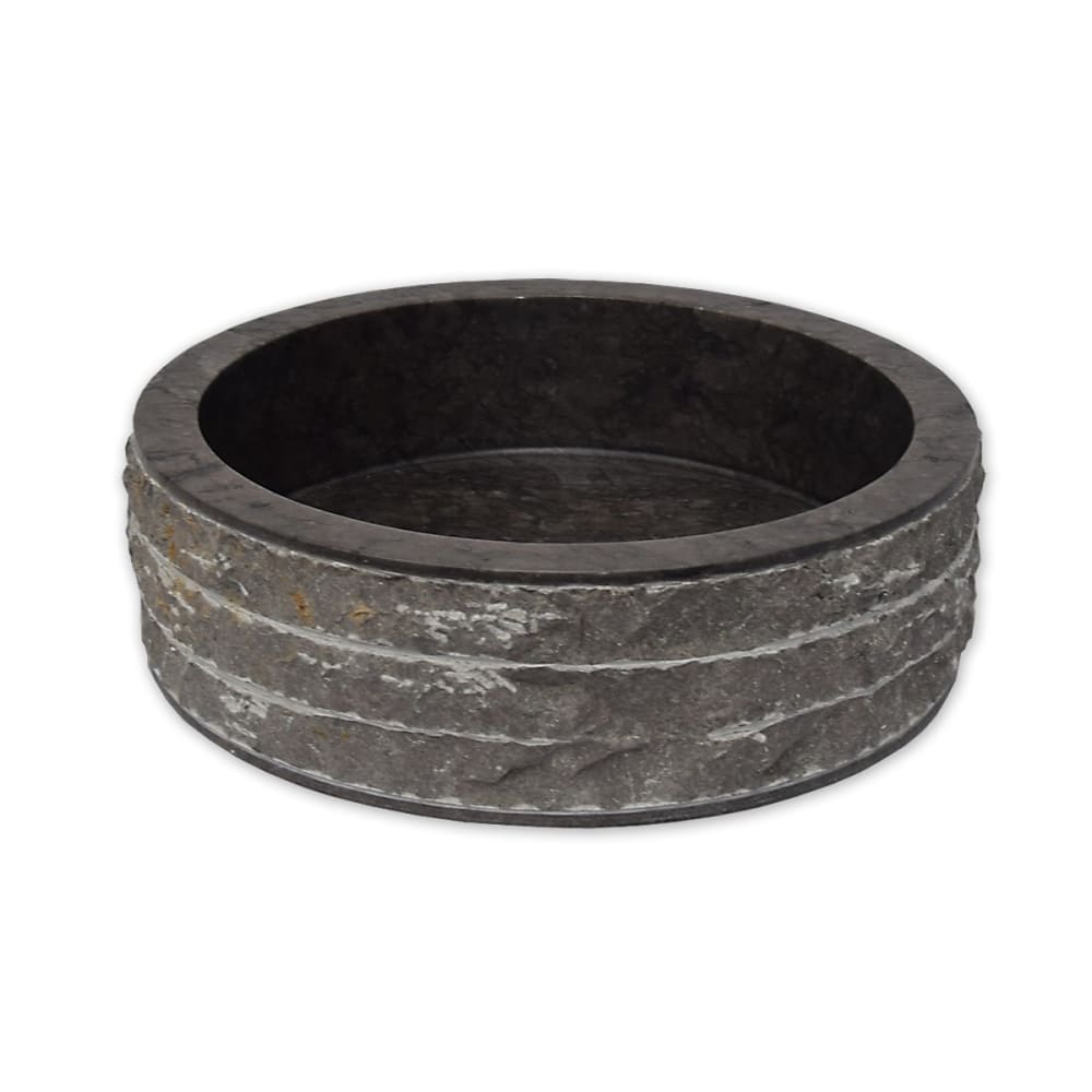 Vasque ronde à poser en marbre noir 40 × 40