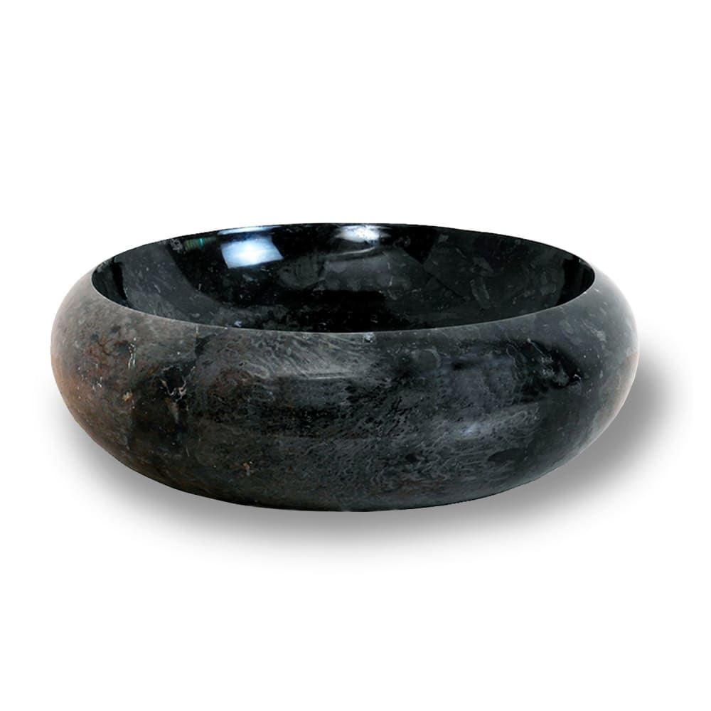 Vasque ronde à poser en marbre noir 40 × 40