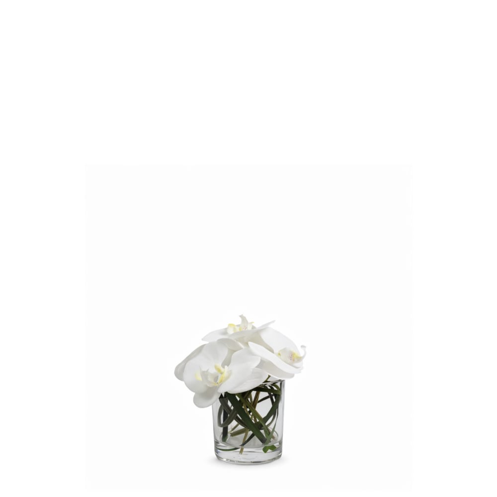 Composition d'orchidée en vase artificielle blanche L20