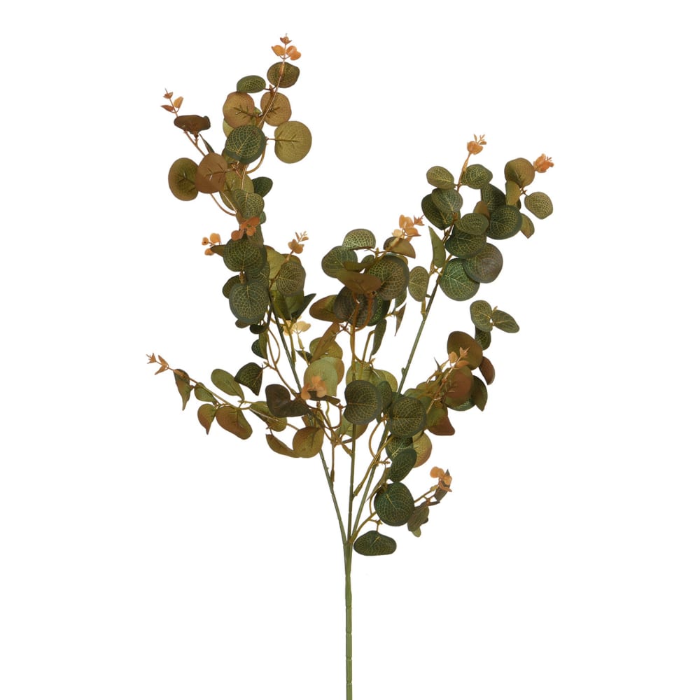 Feuillage d'eucalyptus artificiel marron clair et vert h80