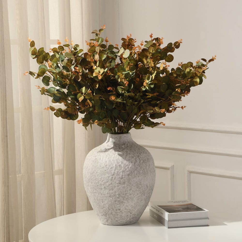 Feuillage d'eucalyptus artificiel marron clair et vert h80 — vue 3
