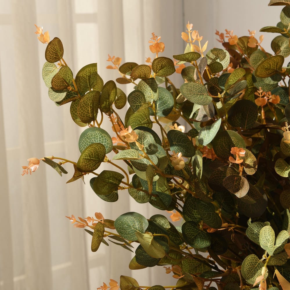 Feuillage d'eucalyptus artificiel marron clair et vert h80 — vue 4