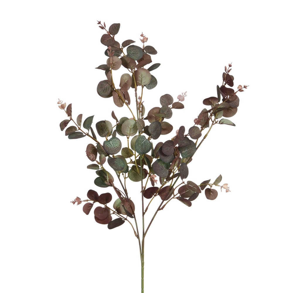 Feuillage d'eucalyptus artificiel bordeaux h80