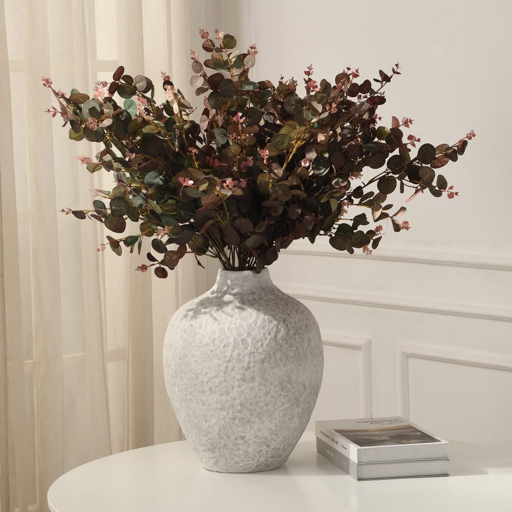 Feuillage d'eucalyptus artificiel bordeaux h80 — vue 3