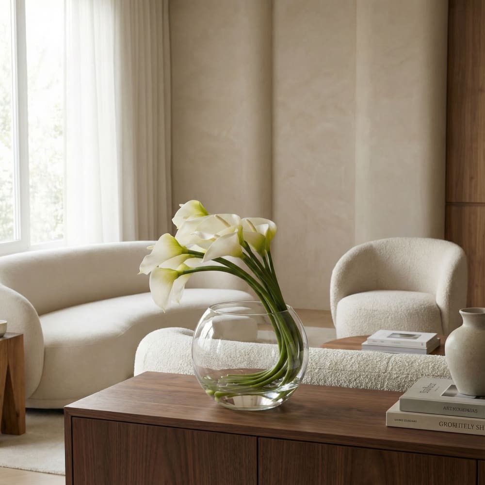 Composition d'arums artificiels blanche H45 - Maisons du Monde