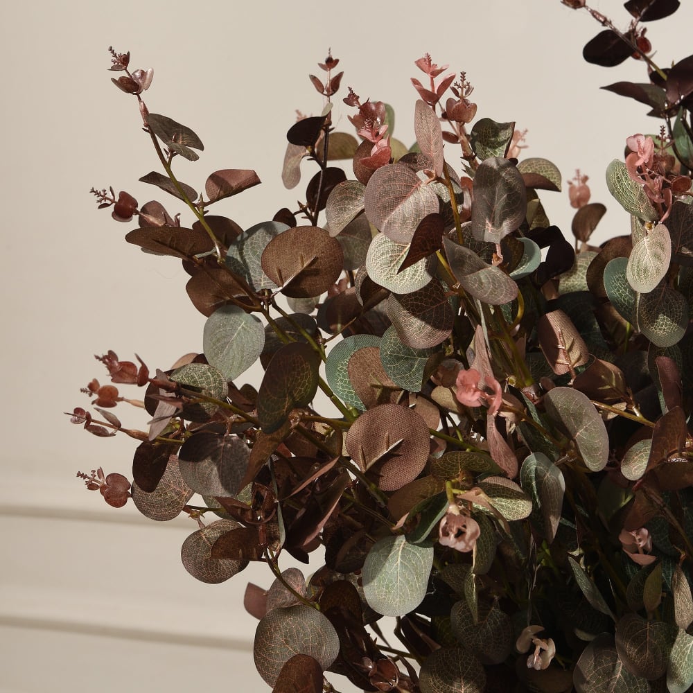 Feuillage d'eucalyptus artificiel marron foncé h80 — vue 4