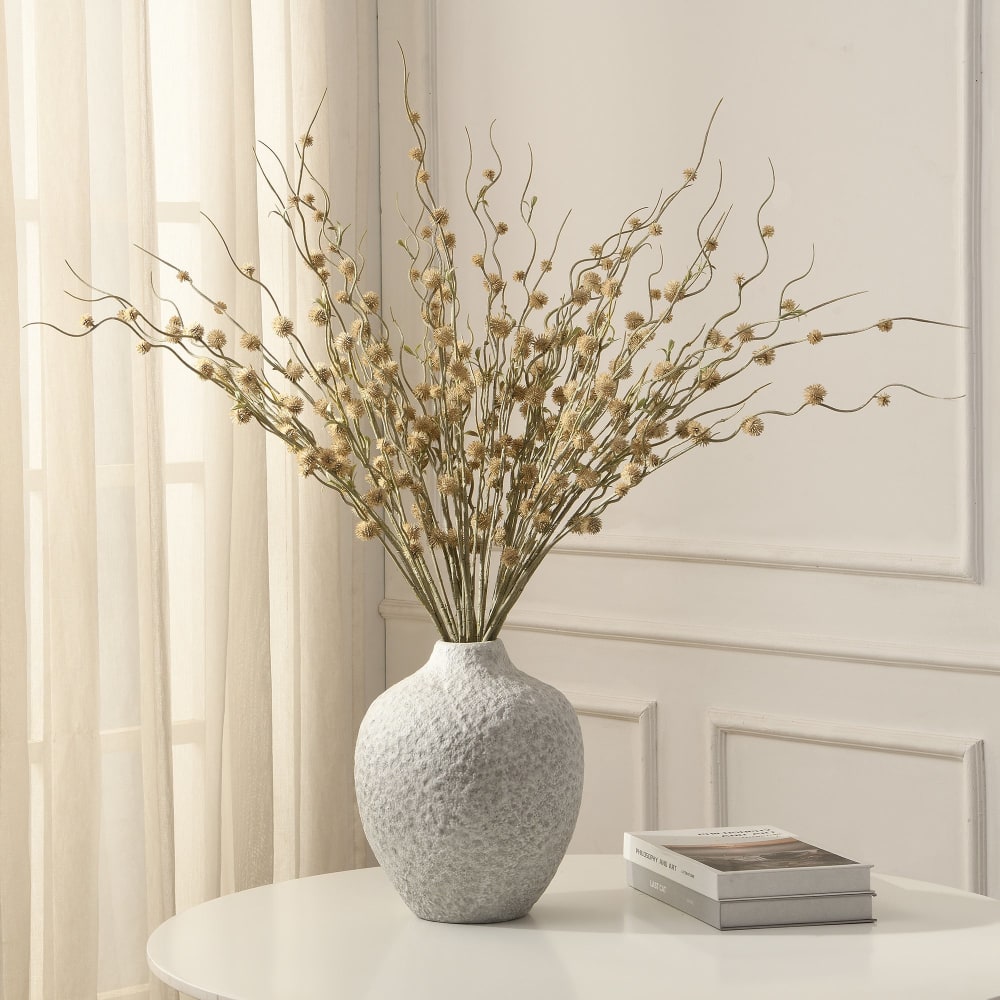 Branche de chardon artificiel beige h88 — vue 3