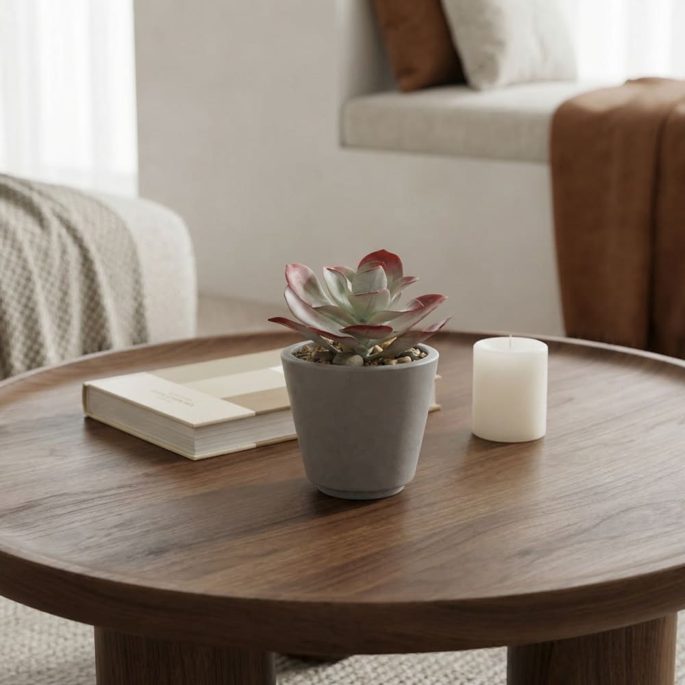 Succulente en pot artificielle rouge foncé et verte H15 - Maisons du Monde