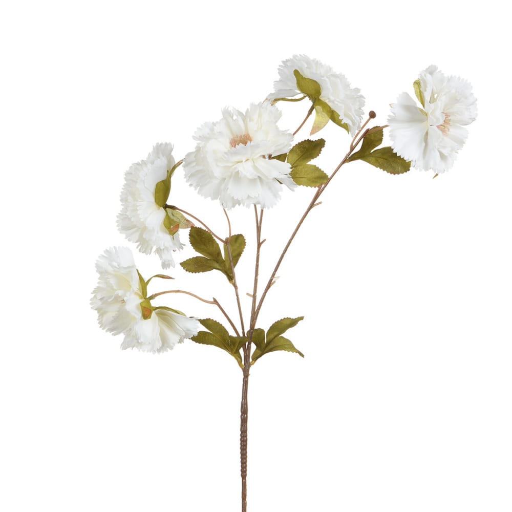 Tige d'œillet artificielle blanche h70