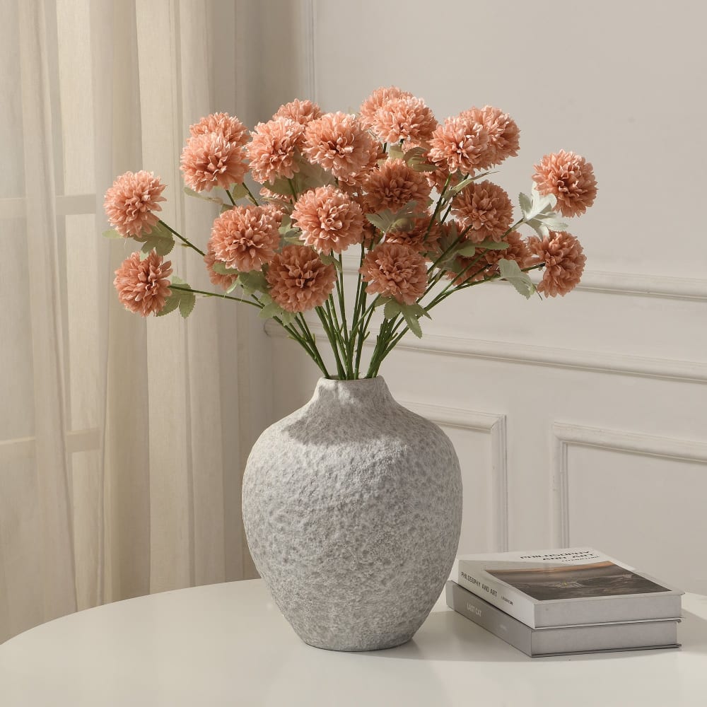 Tige de chrysanthème artificielle pêche h63 — vue 3