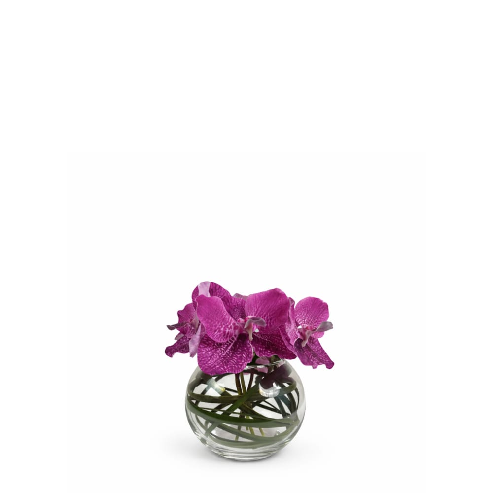 Composition d'orchidée en vase artificielle violette H20