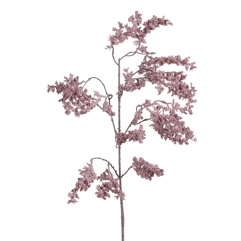Branche de baies artificielle rose h95
