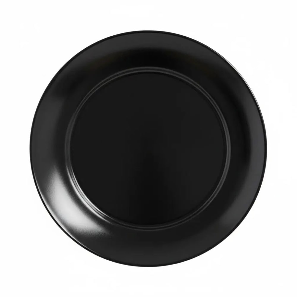 6 assiettes plates noires en verre 25 cm