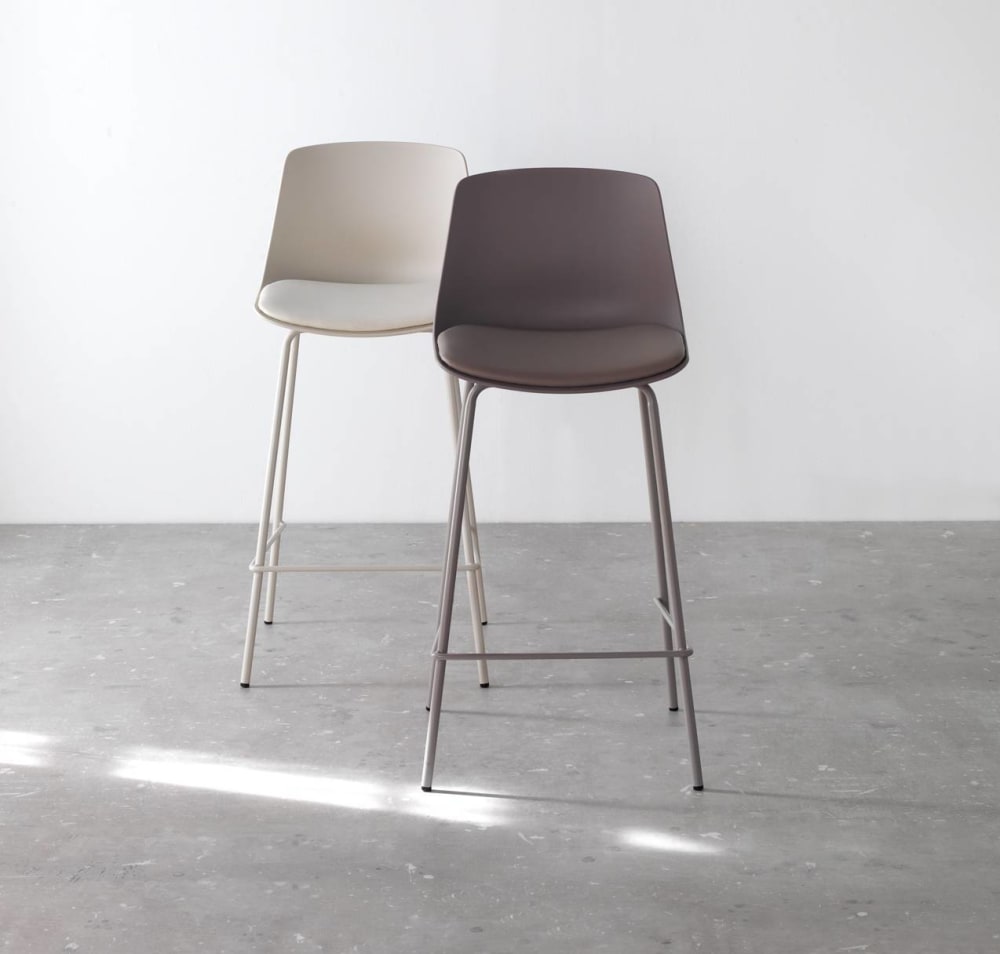 2er-Set Hocker aus Polypropylen mit gepolstertem Sitz - Maisons