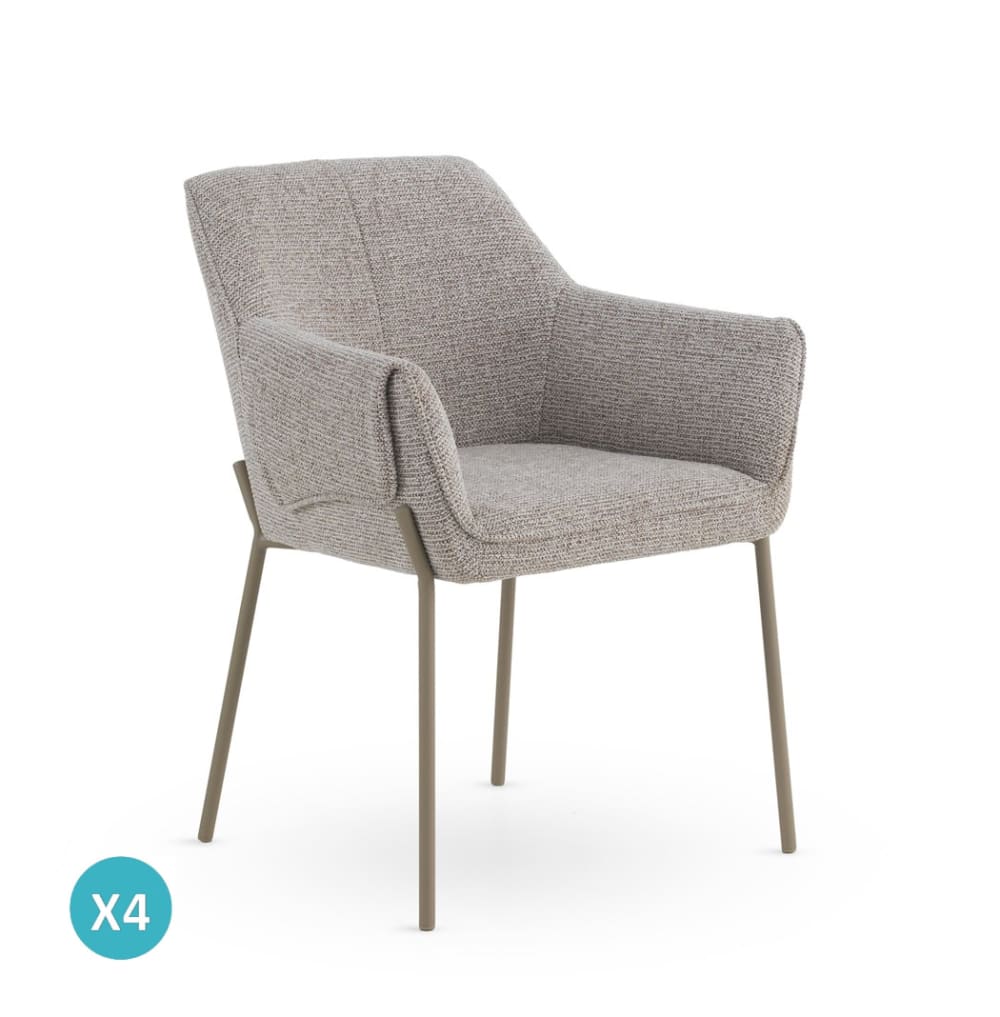 Lot de 4 fauteuils tapissés