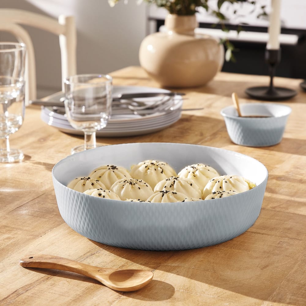 Plat rond gris 22 cm en opale culinaire - Maisons du Monde