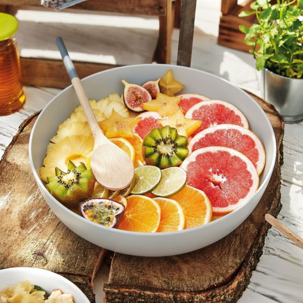 Plat rond gris 30 cm en opale culinaire - Maisons du Monde