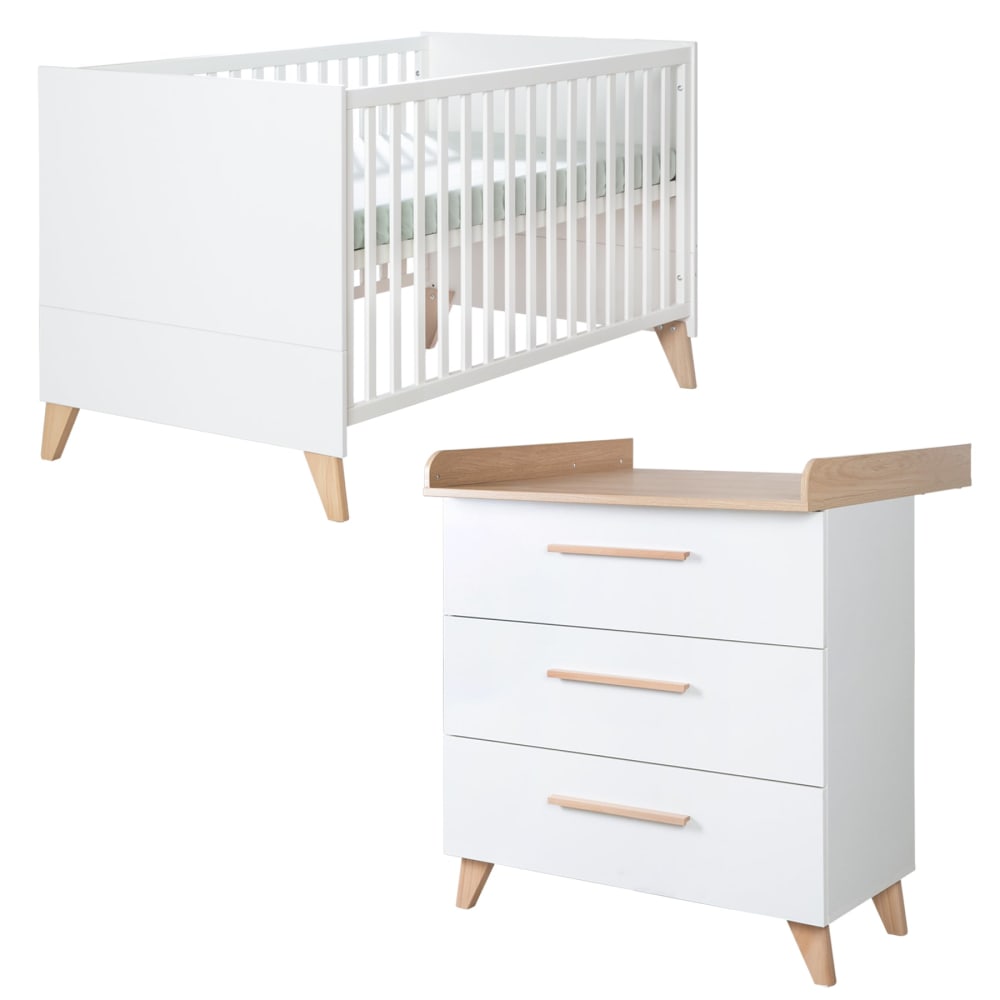 roba Mitwachsendes Kinderzimmer aus Spanplatte, Weiß Eiche-Optik style modern Weiß Spanplatte