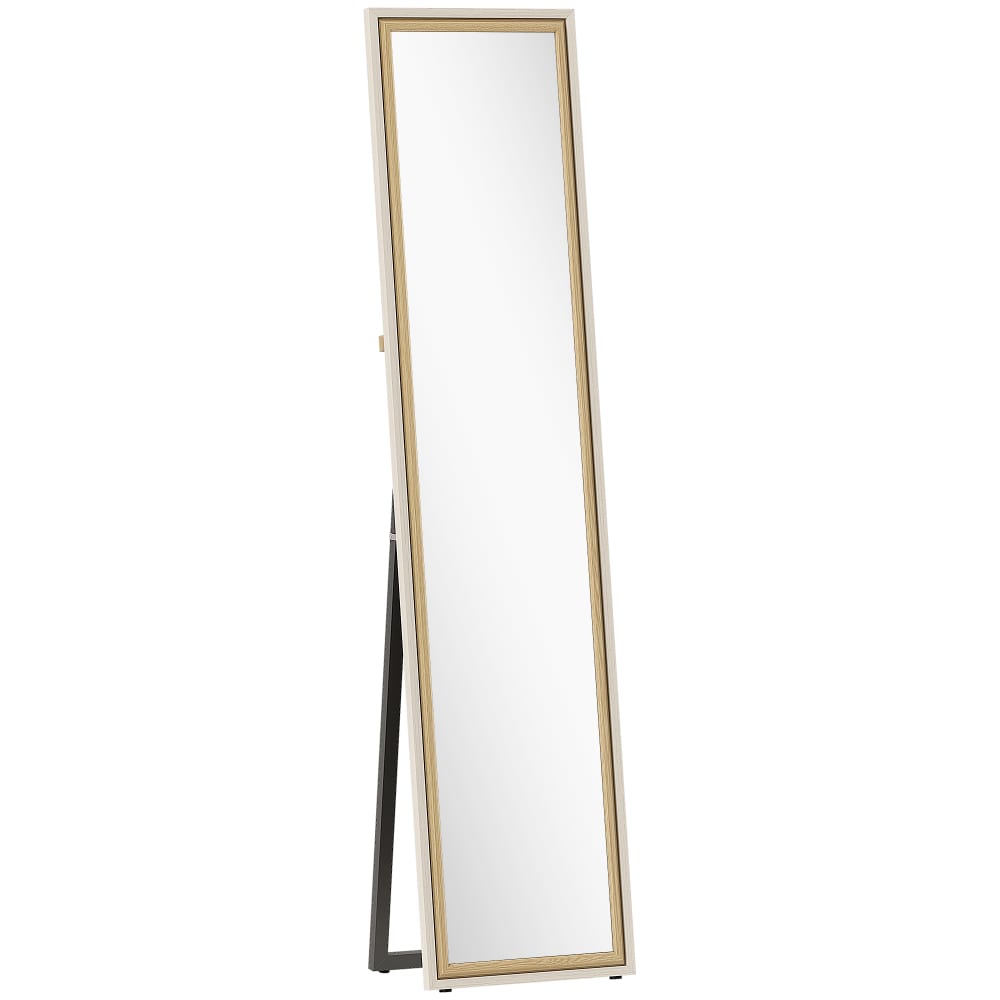 espejo cuerpo entero 37x4x157 cm blanco y natural
