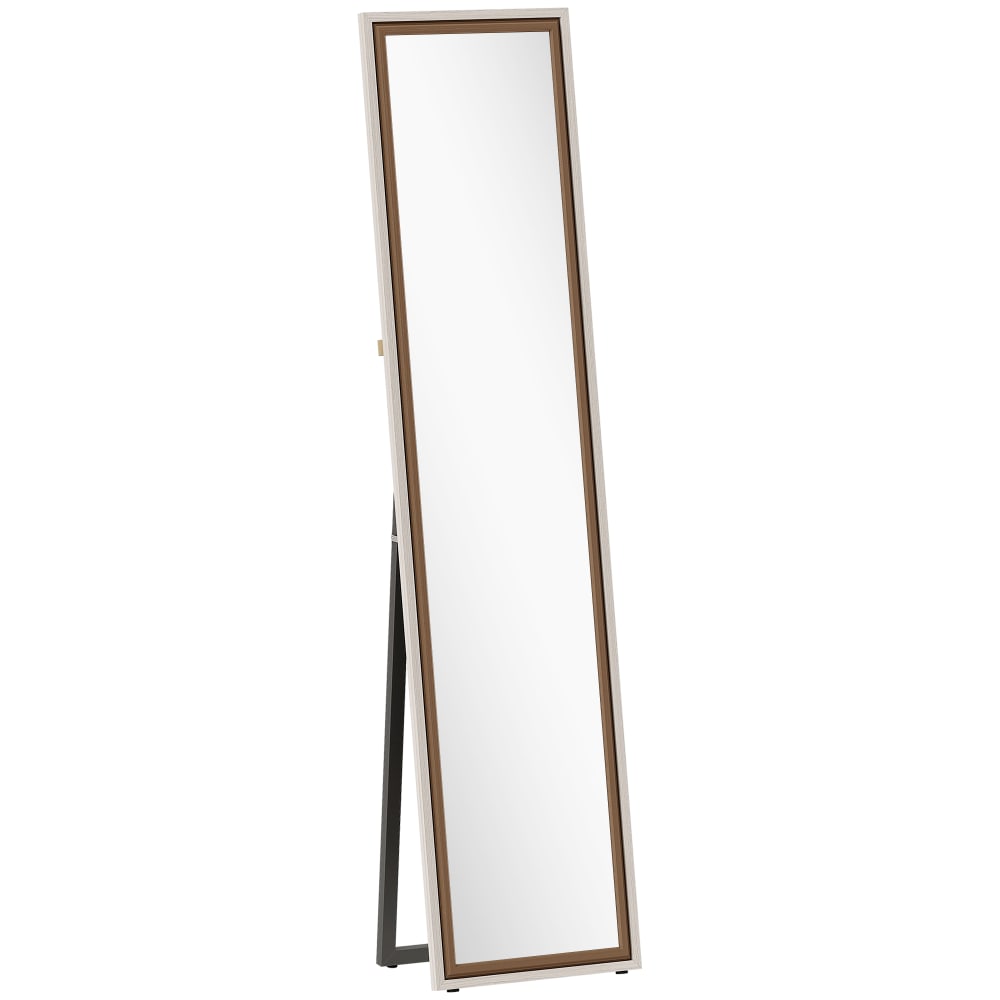 espejo cuerpo entero 37x4x157 cm blanco y marron