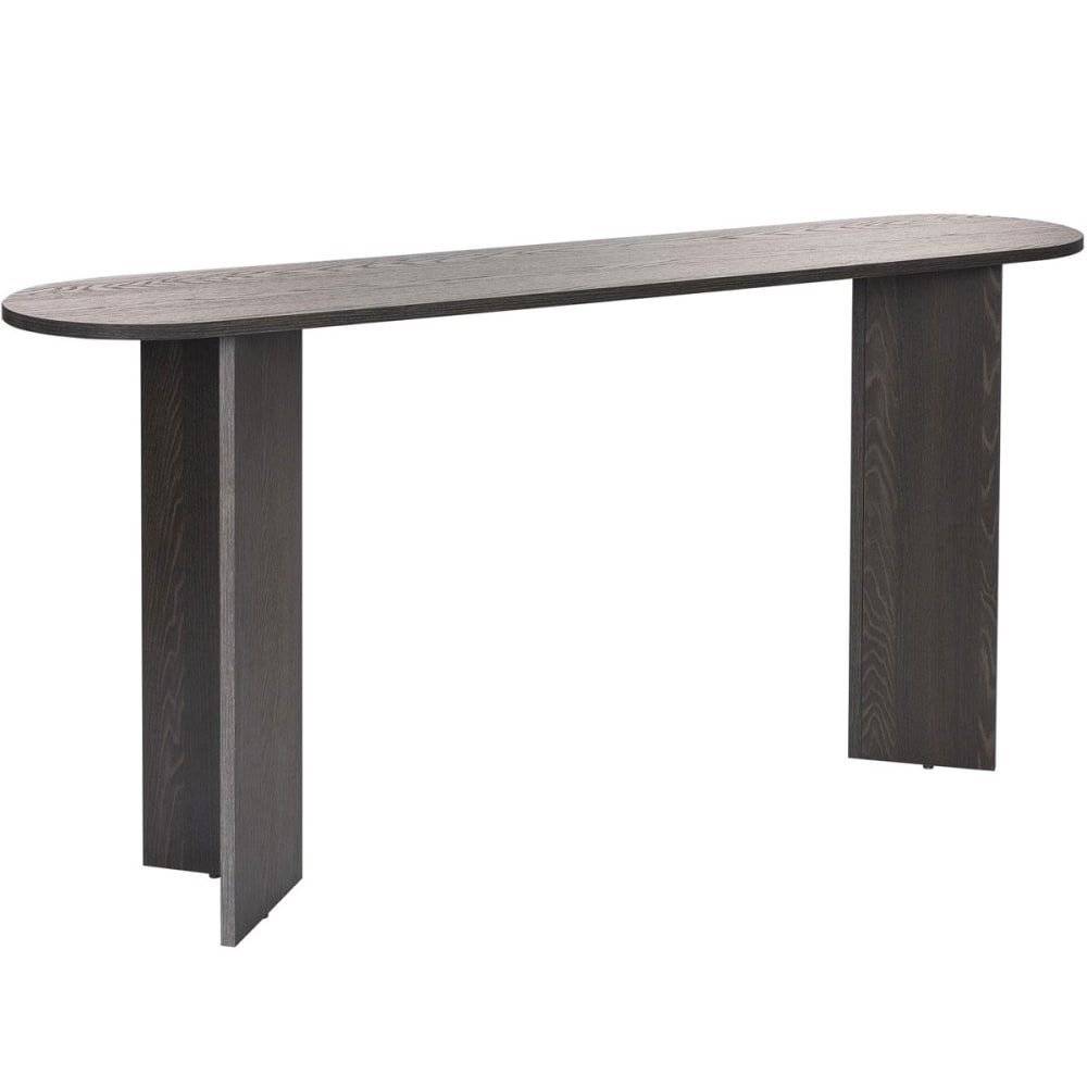 Console ovale effet bois noir 150 cm