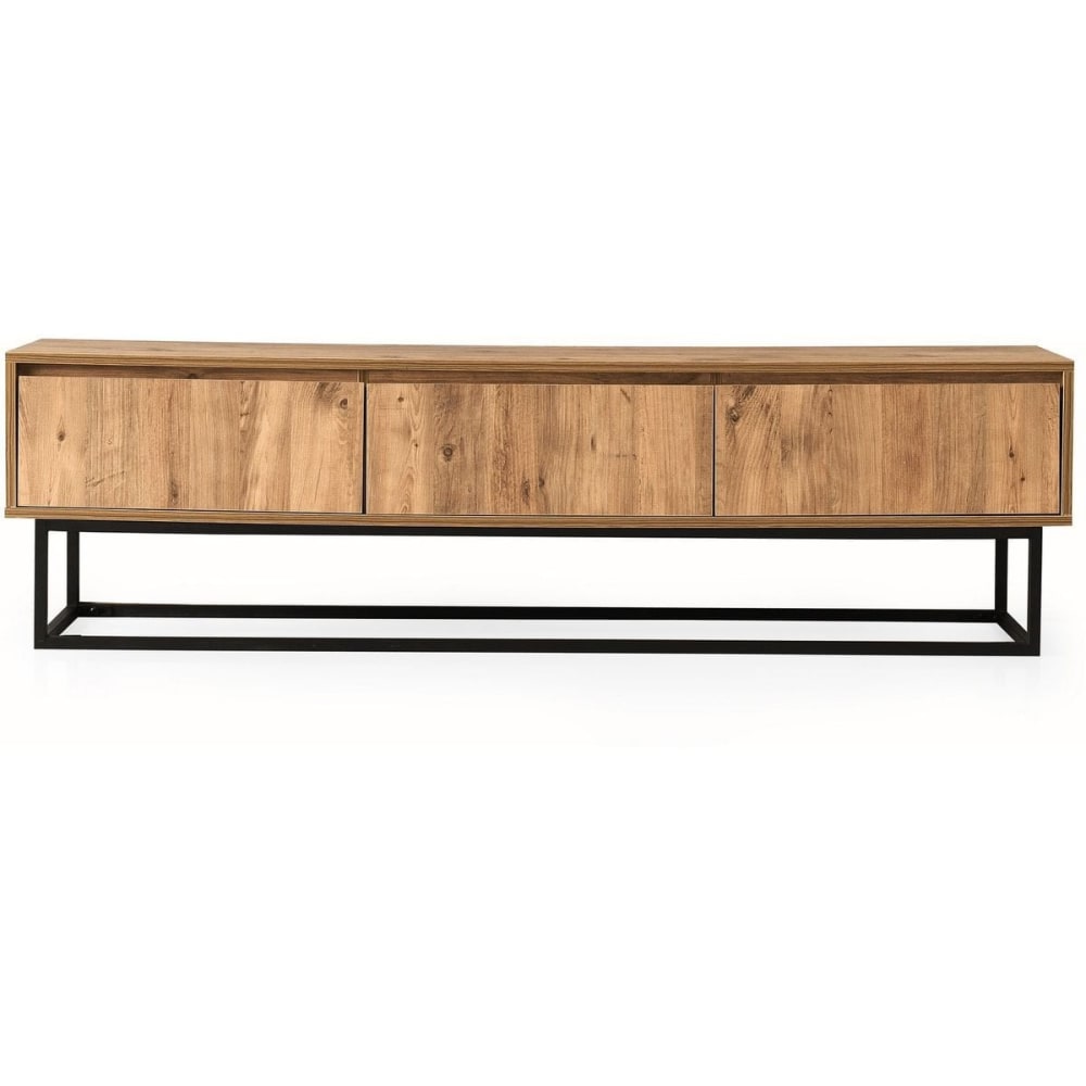 Meuble TV 3 tiroirs effet bois 180 cm