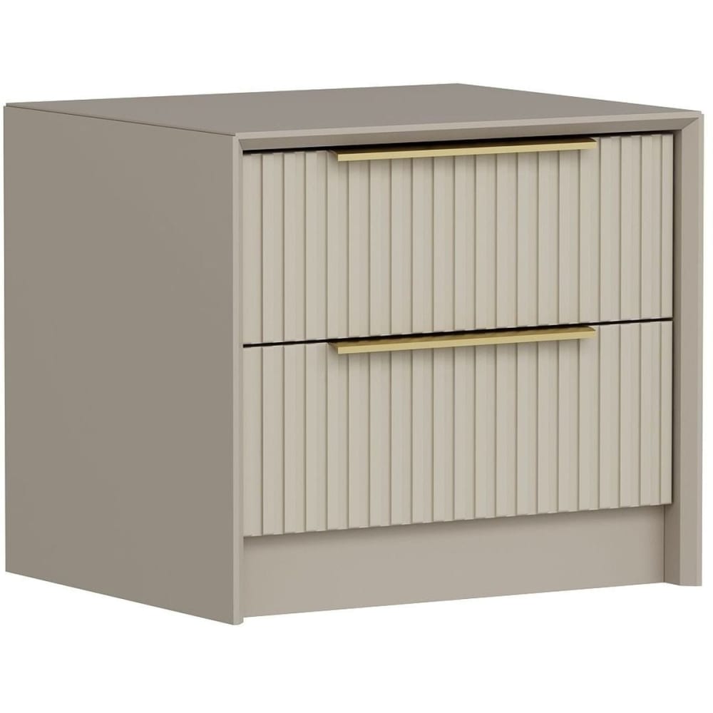 Table de chevet 2 tiroirs effet pierre 53 cm