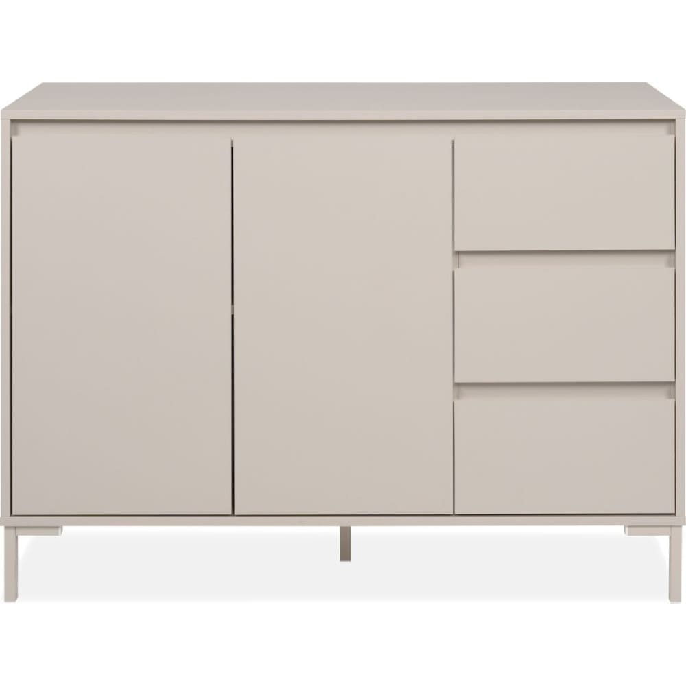 Buffet 2 portes 3 tiroirs beige 120 cm