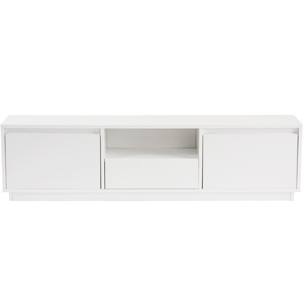 Meuble TV 3 portes 1 niche blanc 160 cm