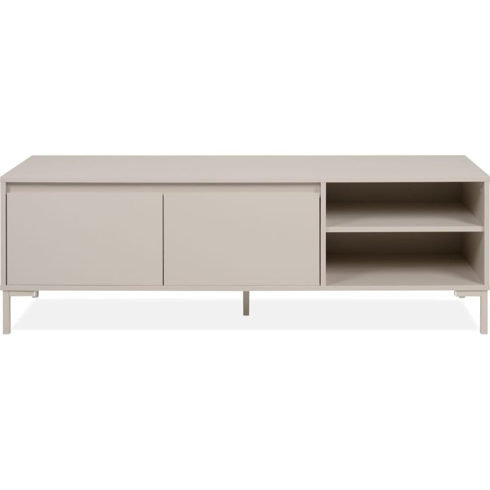 Meuble TV 2 portes 2 niches beige 150 cm