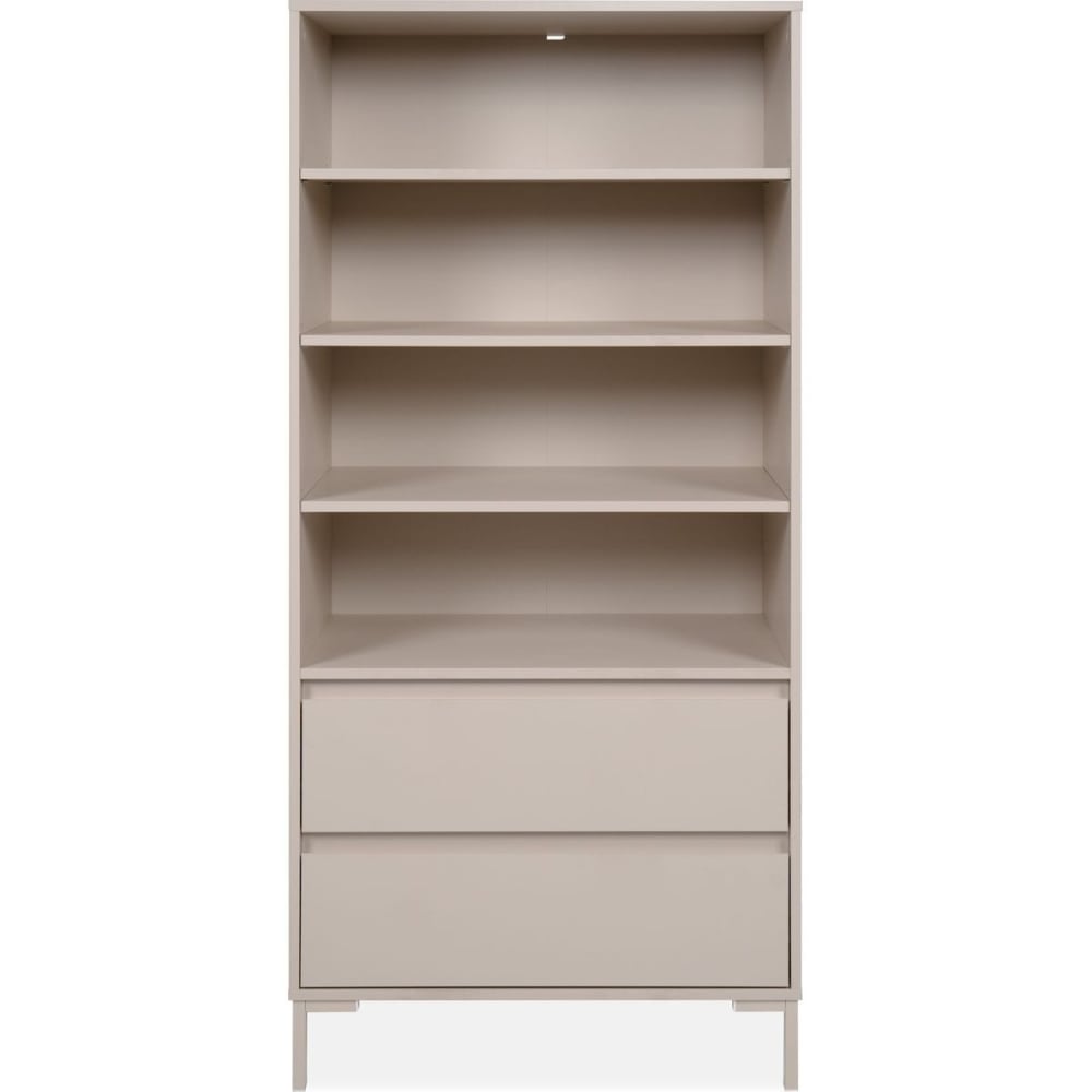 Bibliothèque 2 tiroirs 4 niches beige 78 cm