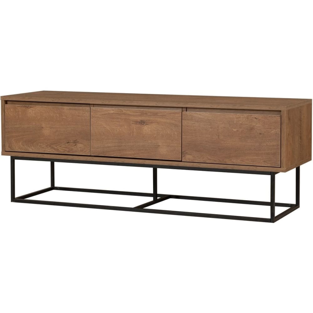 Meuble TV 3 tiroirs effet noyer 140 cm