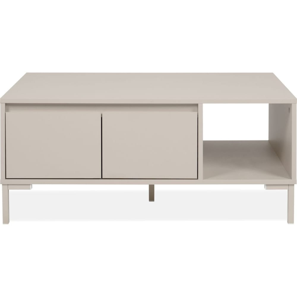 Table basse 2 portes 1 niche beige 100 cm