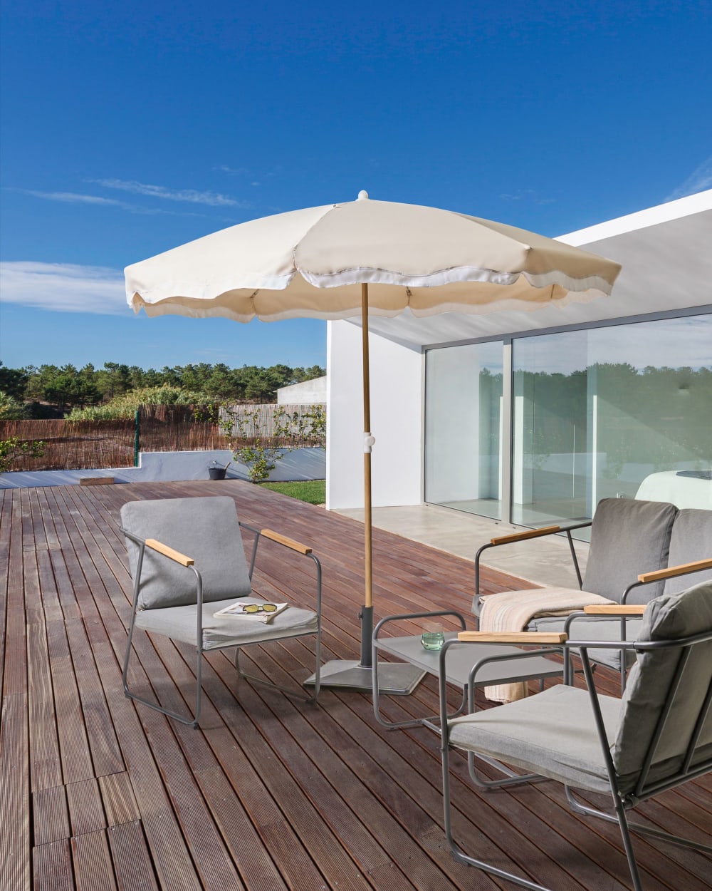 Marktschirm aus Stoff 232, beige - Maisons Du Monde
