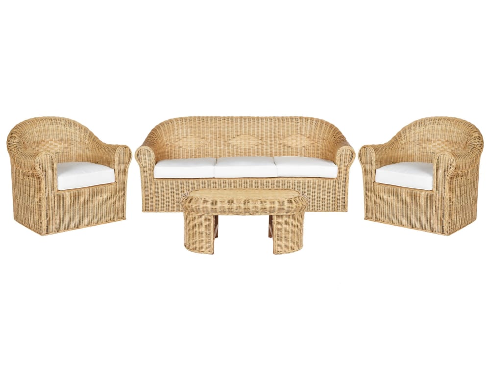 Set d'extérieur en rotin naturel 5 personnes Set d'extérieur en rotin naturel 5 personnes