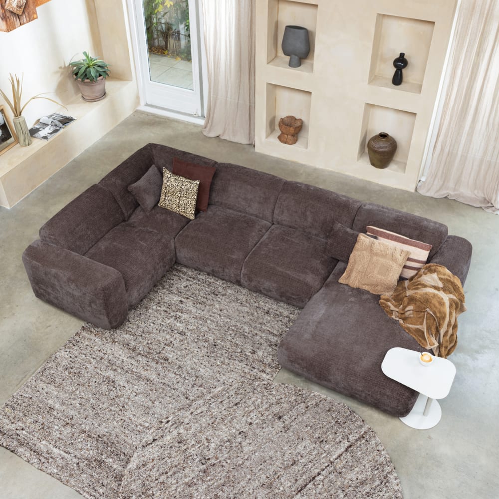 Tapis en laine 170x240 marron — vue 3