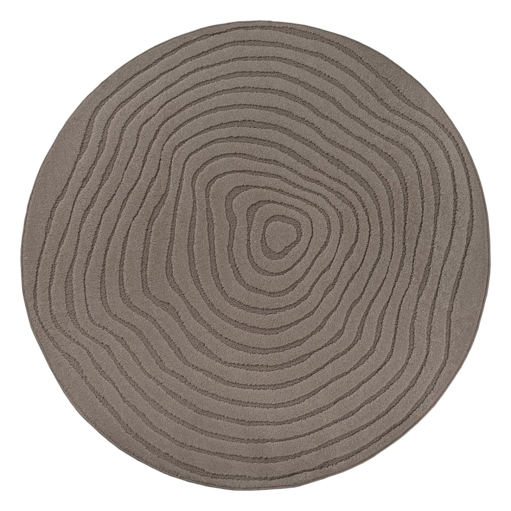 Tapis motif abstrait, marron, 120 cm rond