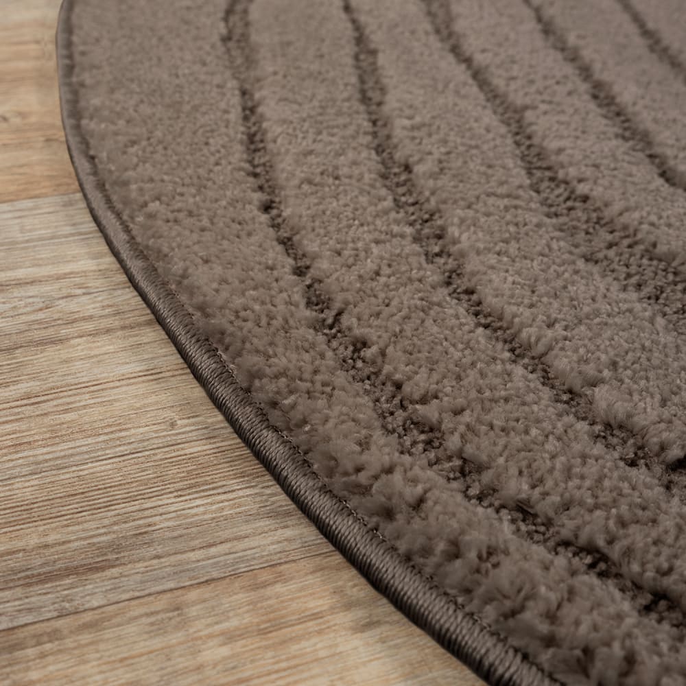 Tapis motif abstrait, marron, 120 cm rond — vue 4